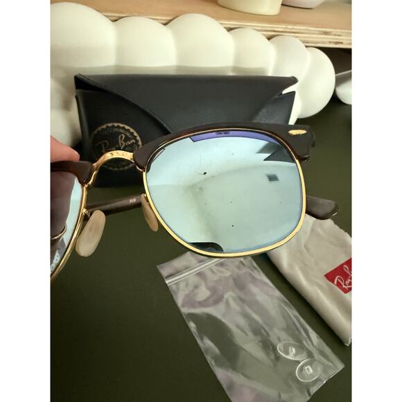 Ray Bans Clubmaster Polarized RB 3016 Tortoise Gold - Picture 4 of 6